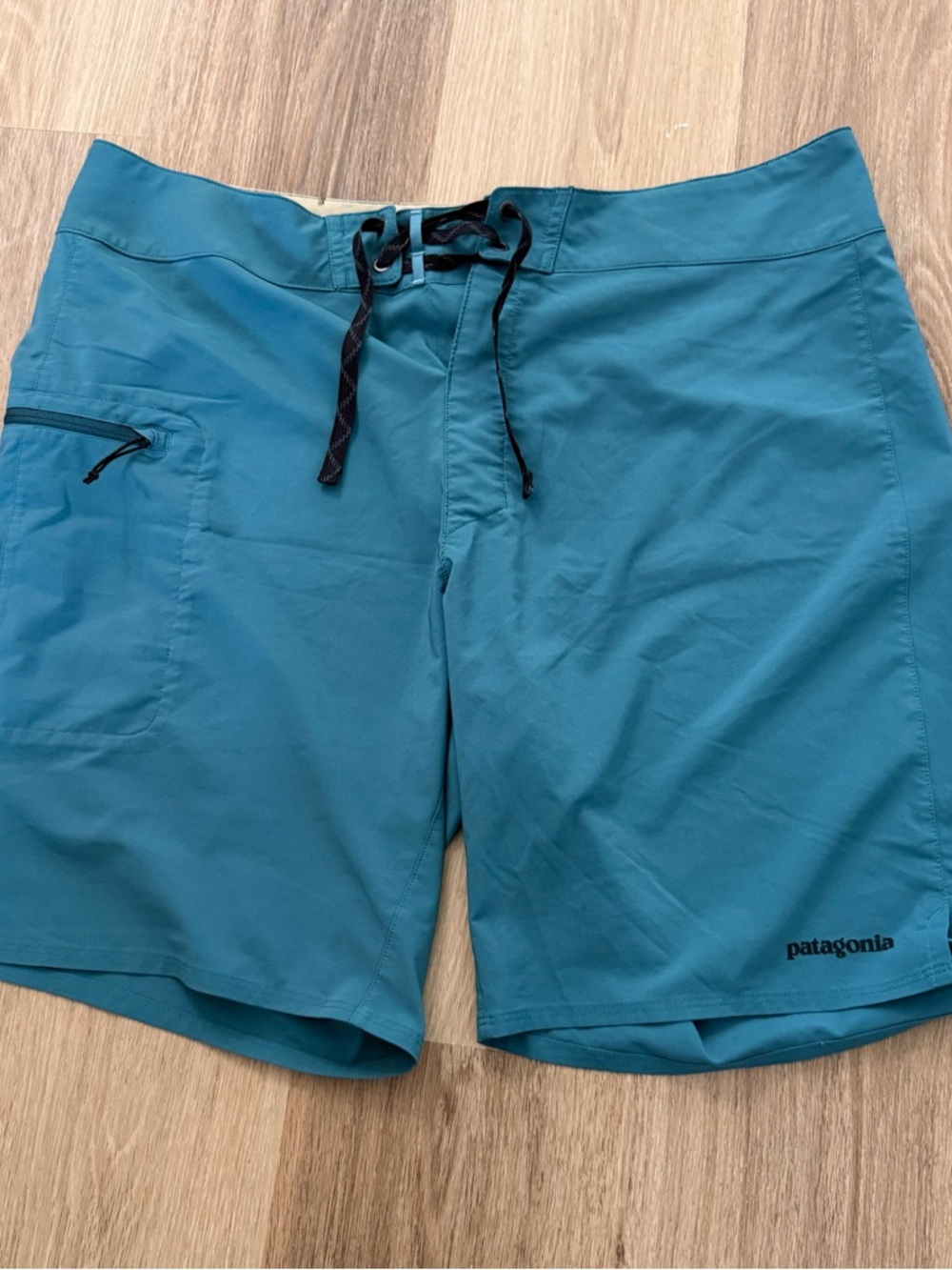 Patagonia Men’s Teal Board Shorts with Drawstring Waist